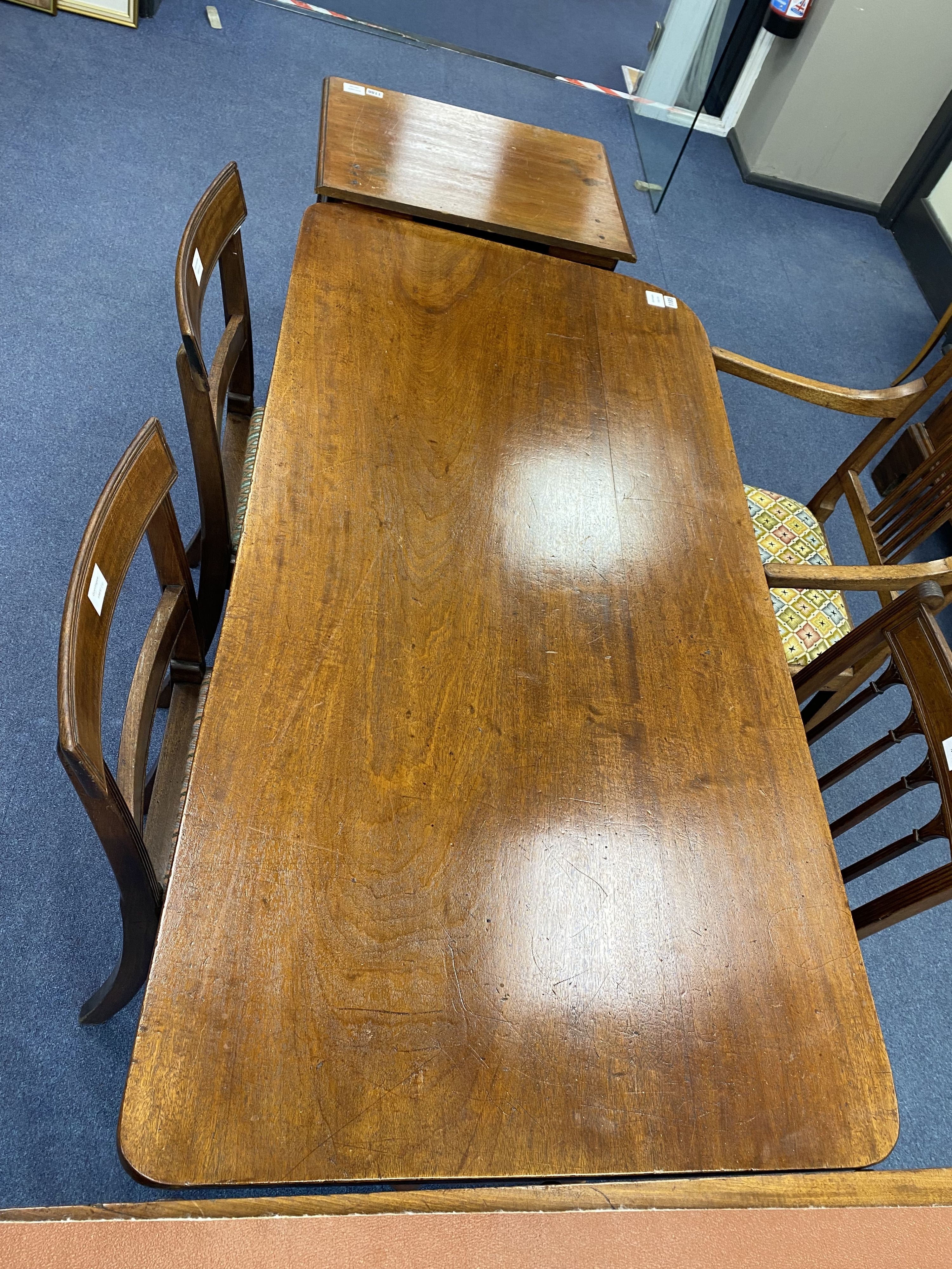 A late Regency mahogany centre table, width 146cm, depth 73cm, height 70cm